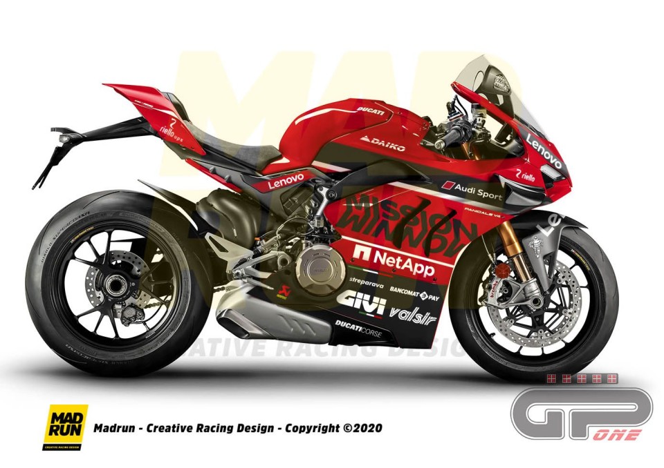 Moto - News: Ducati Panigale V4: ecco come sarebbe nei colori MotoGP Mission Winnow