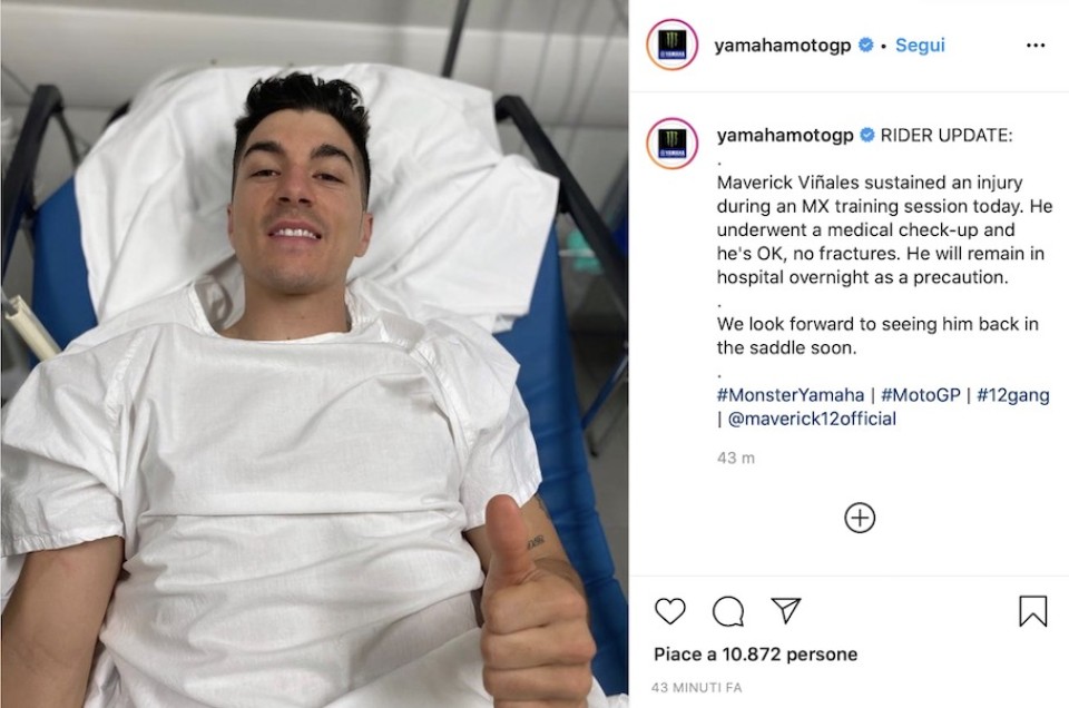 MotoGP: Concern for Vinales: a night in hospital after a crash doing motocross
