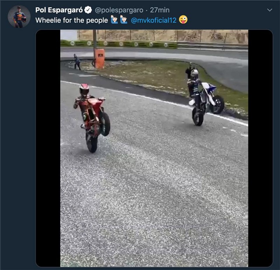 MotoGP: VIDEO. Pol Espargarò e Vinales: insieme si allenano... e impennano