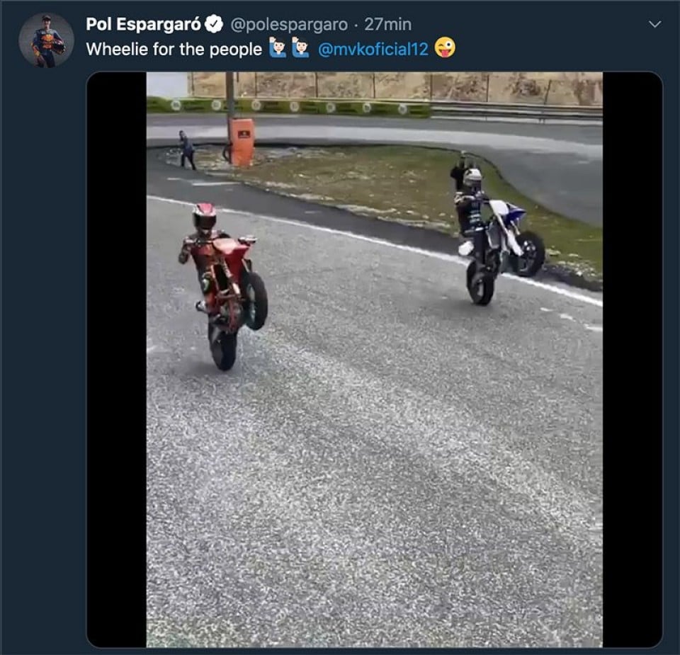 MotoGP: VIDEO: Pol Espargarò and Vinales: together they train ... and wheelie