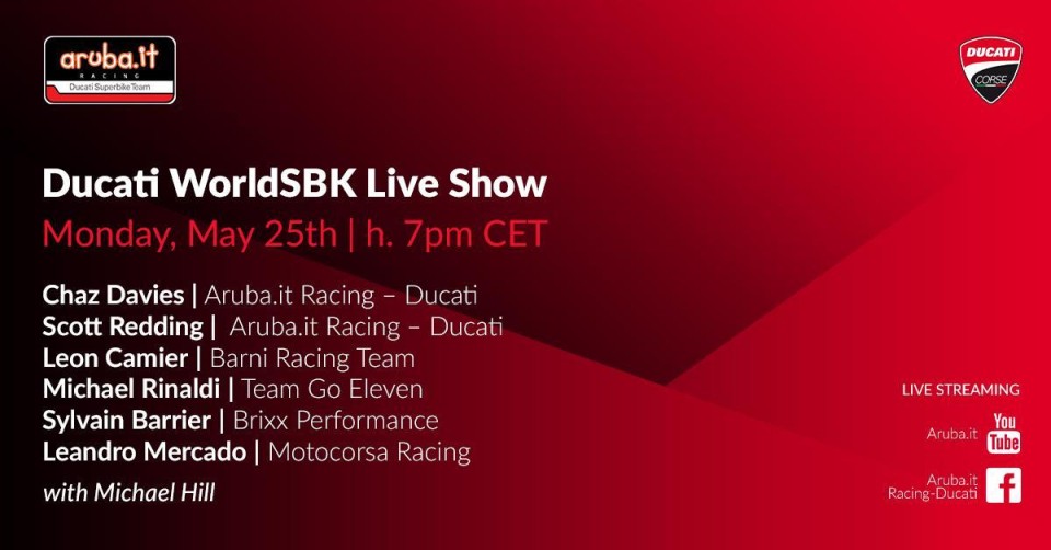 SBK: I piloti Ducati Superbike LIVE alle 19 su GPOne