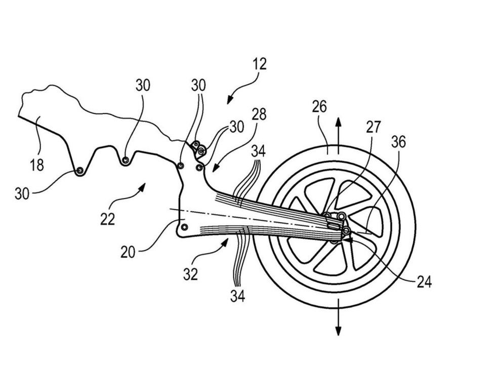Moto - News: Un inedito telaio con forcellone integrato è stato brevettato da BMW 