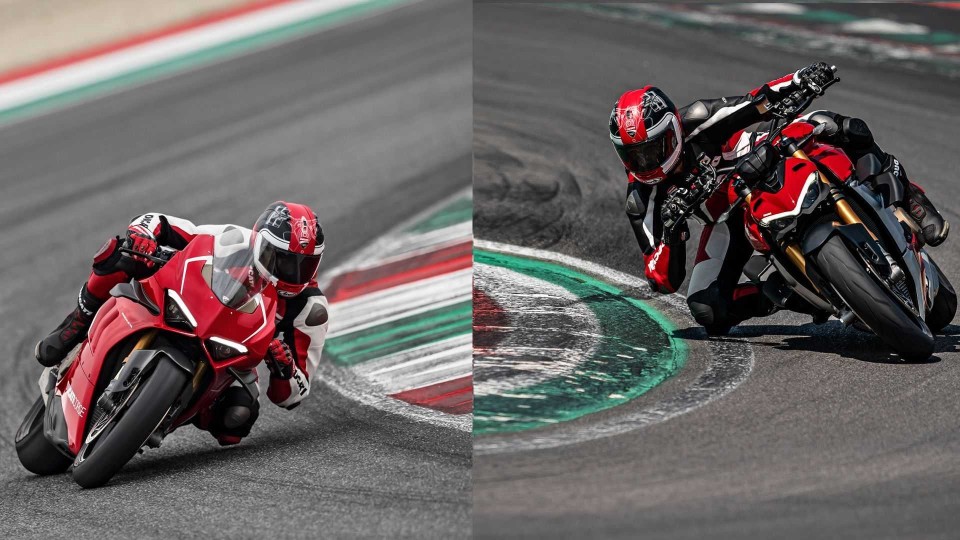 Moto - News: Ducati Panigale V4 R vs Streetfighter V4S, sfida in famiglia [VIDEO]