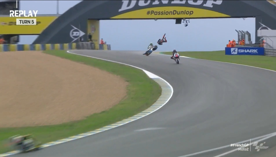 Moto2: Rossi sull’incidente di Luca: “Diobò, che cazzo di gomme hanno”