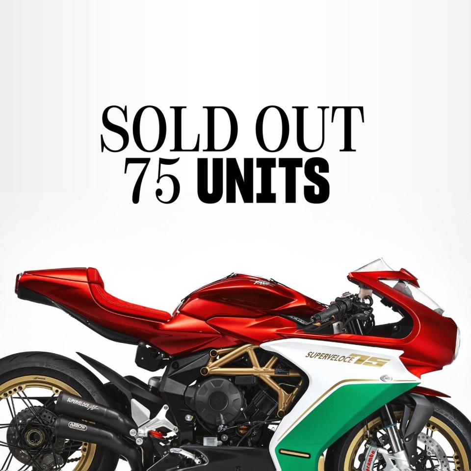 Moto - News: MV Agusta: la Superveloce 75° anniversario esaurita in pochi secondi