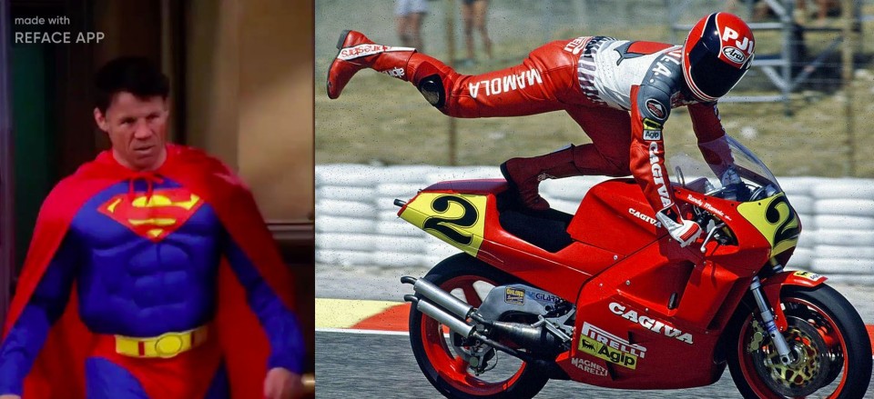 MotoGP: Randy Mamola becomes Superman for Christmas!