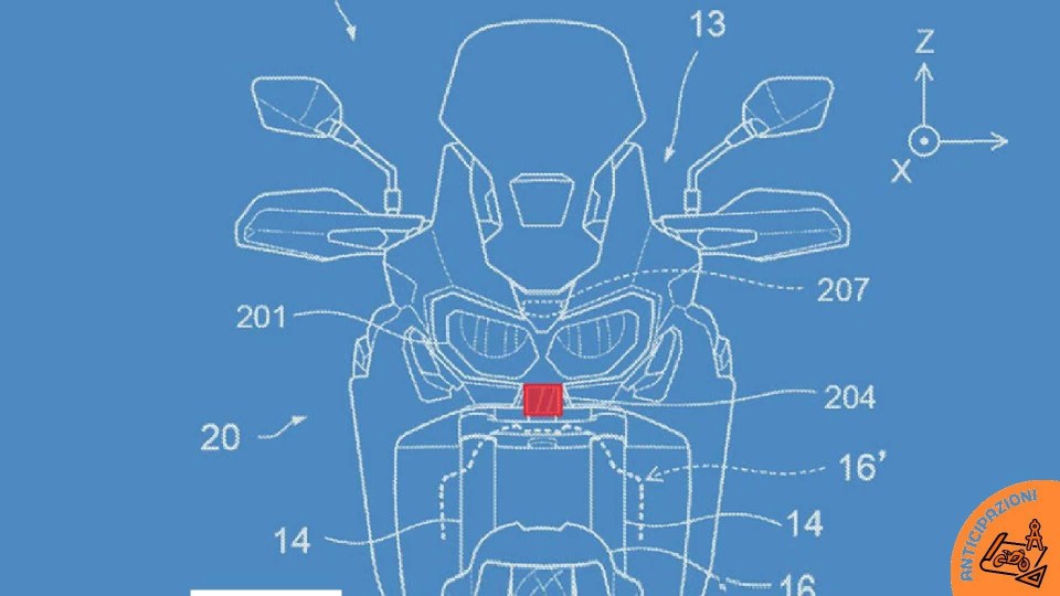 Moto - News: Honda Africa Twin, brevettati i sensori radar con coppia posteriore