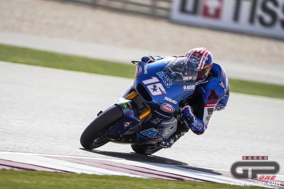 Moto2: GP Qatar - Warm Up: Lowes cade, Roberts e Bezzecchi ne approfittano