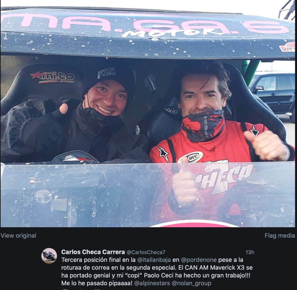 SBK: Carlos Checa terzo nella Italian Baja con la CAN AM Maverick X3