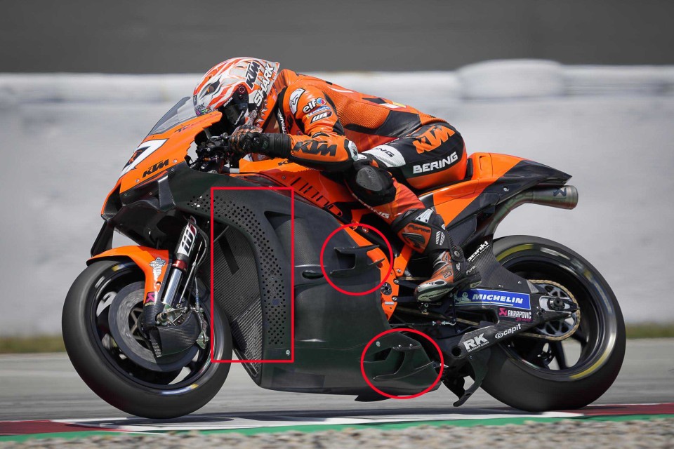MotoGP: KTM prova la carena-emmental per migliorare l'aerodinamica