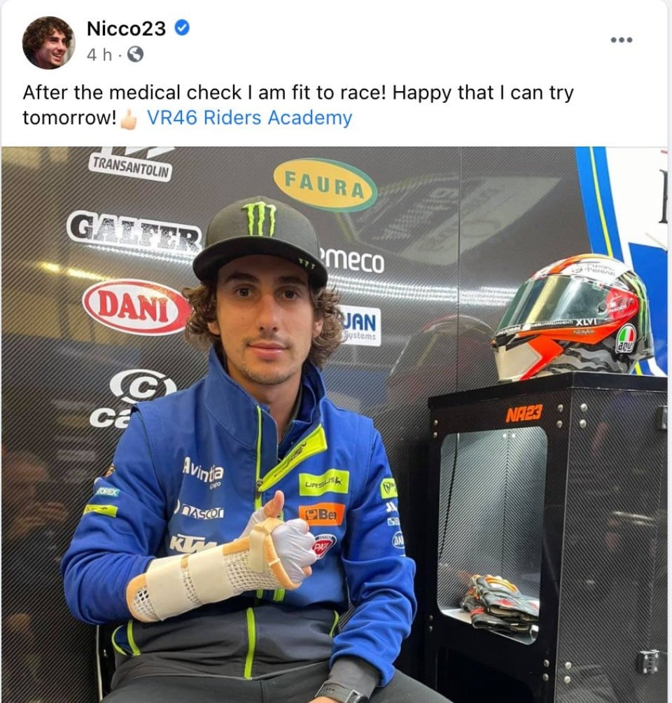Moto3: Antonelli ha l'OK dei medici: proverà a correre a Silverstone Moto3: Antonelli ha l'OK dei medici: proverà a correre a Silverstone