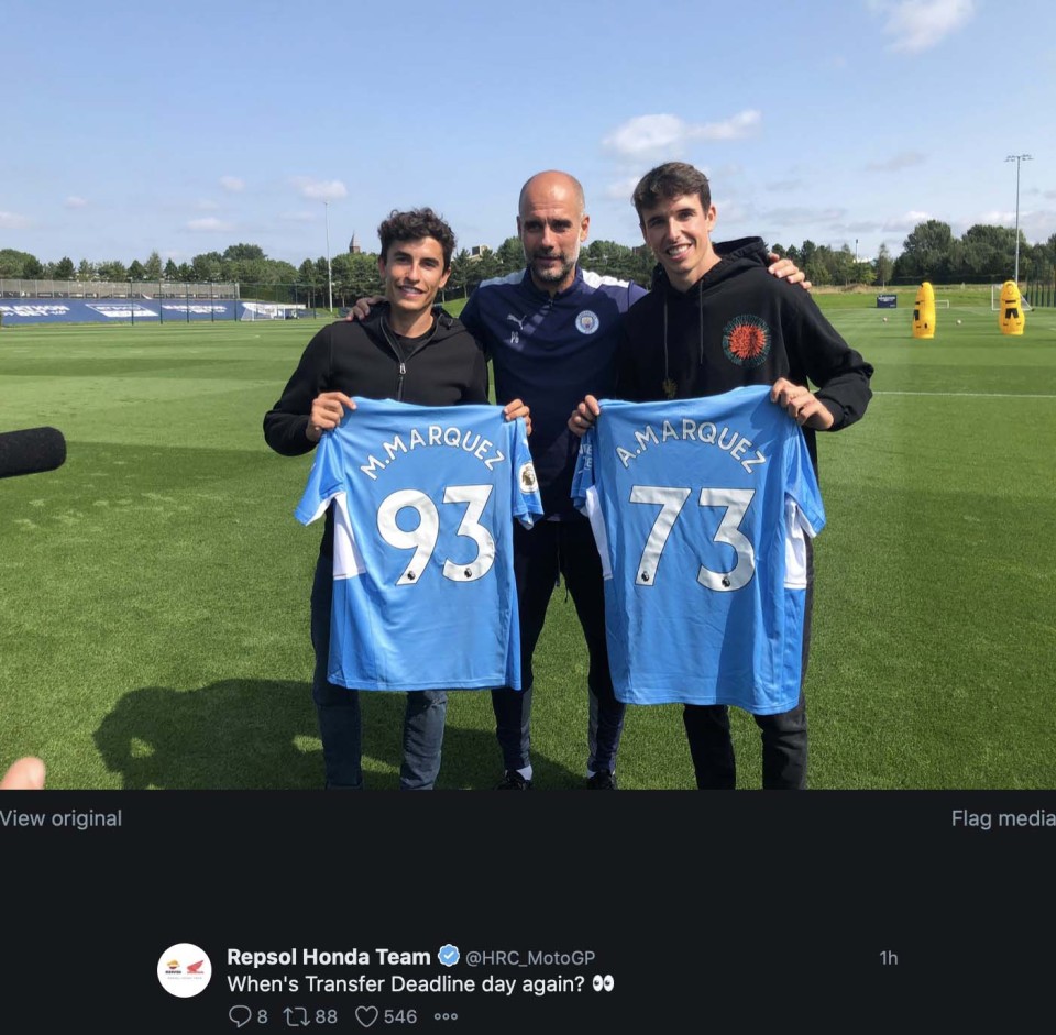 MotoGP: Pep Guardiola entrusts Manchester City to the Marquez brothers