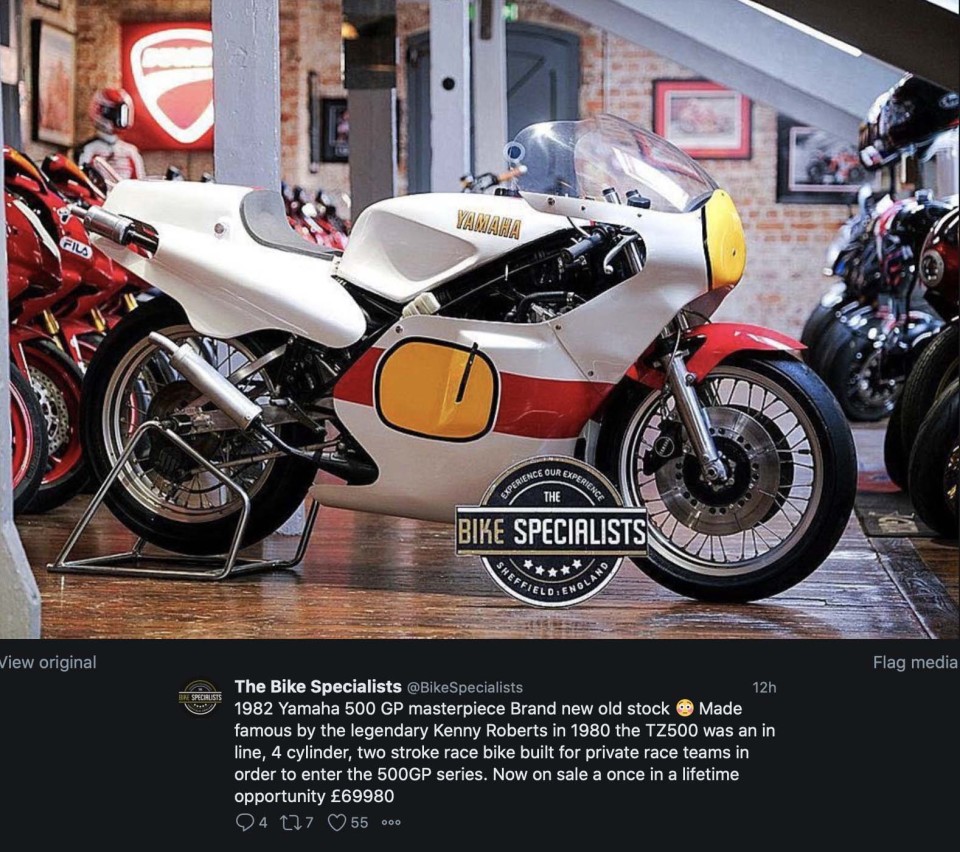MotoGP: Yamaha 500 da Gran Premio, nuova, in vendita a 80.000 Euro
