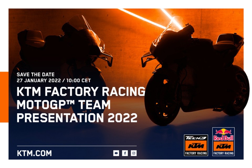 MotoGP: KTM ai blocchi di partenza: la presentazione ufficiale il 27 gennaio