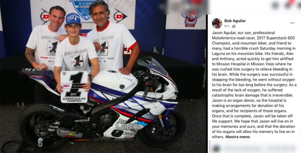 MotoAmerica: Jason Aguilar didn't make it: he loses his life after a MB accident