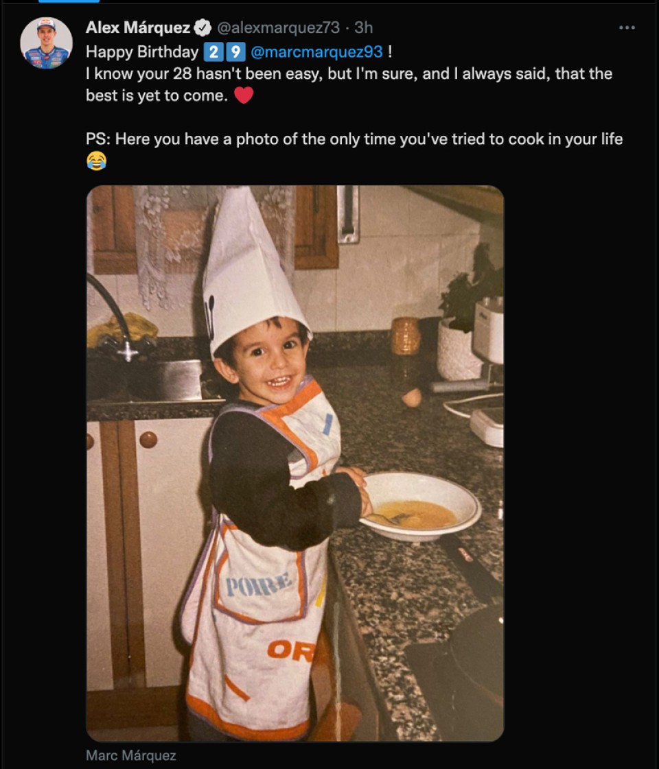 MotoGP: Alex Marquez's 'scoop': a rare photo of Marc... cooking