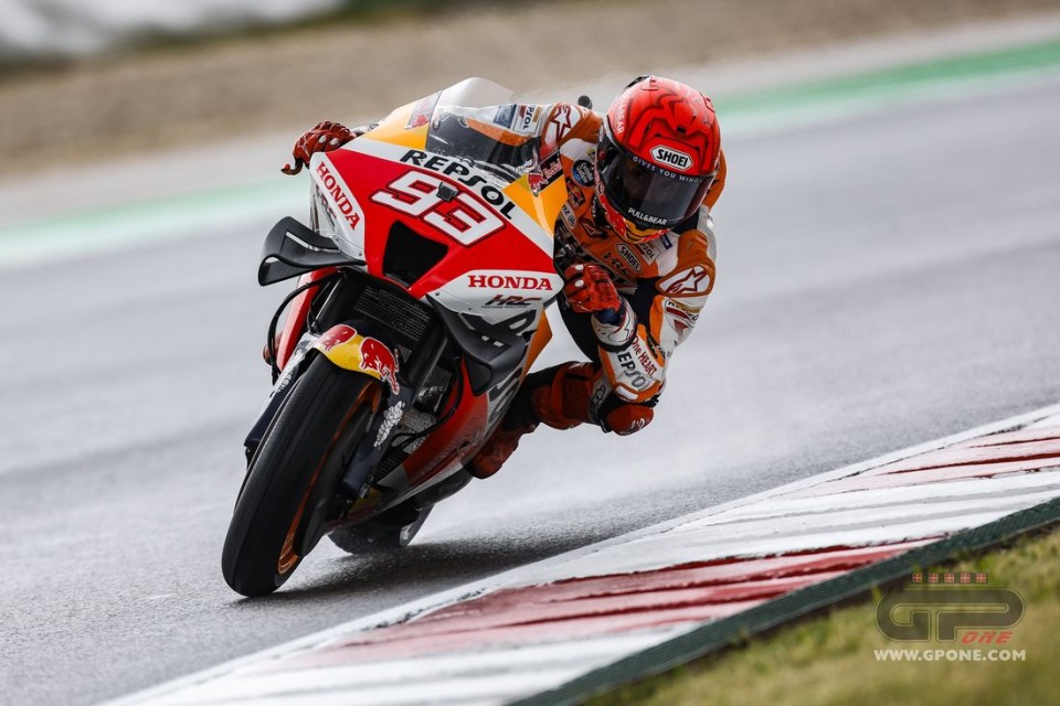 MotoGP: Marquez: "La Honda 2022 sul bagnato è veloce come la 2021 ma più sicura"