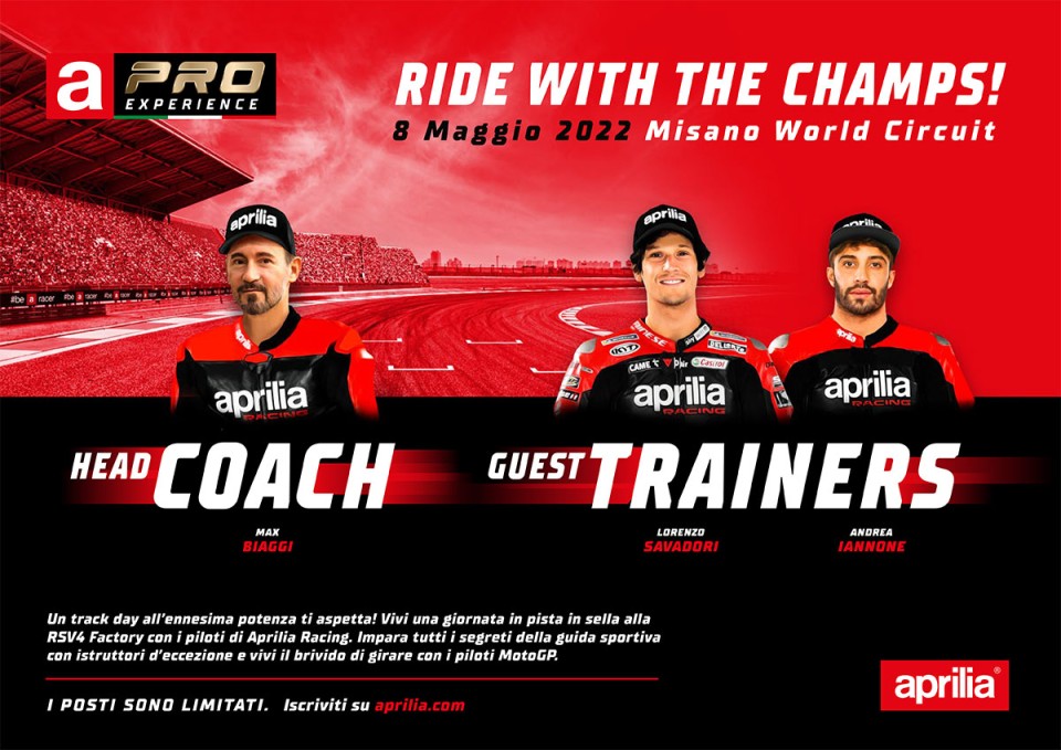 SBK: Aprilia Pro Experience: imparare in pista con Biaggi, Savadori e Iannone