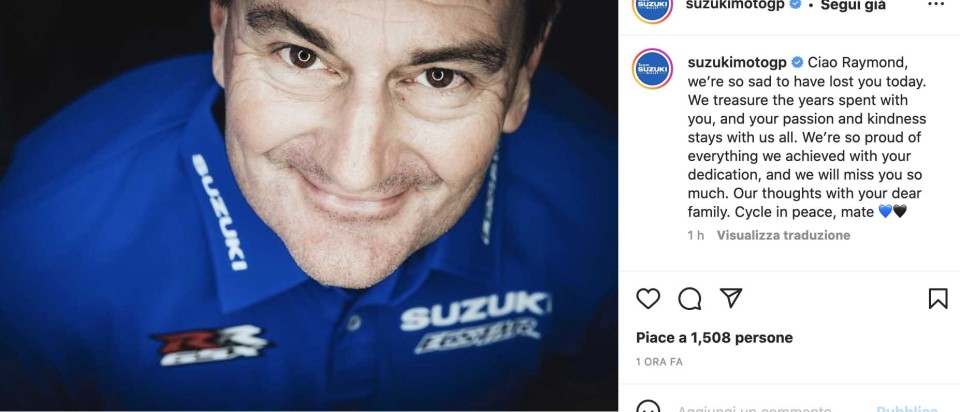 MotoGP: Addio a Raymond, meccanico storico del team Suzuki