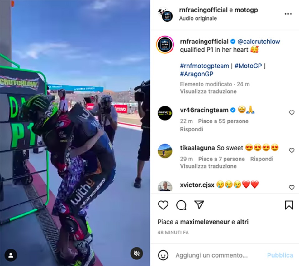 MotoGP: VIDEO - Crutchlow è in pole ad Aragon...almeno per sua figlia Willow!