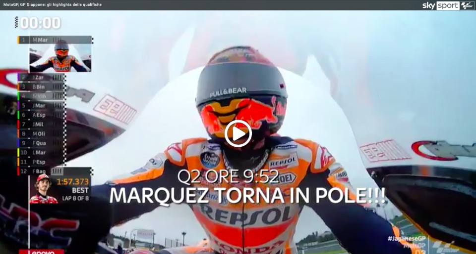 MotoGP: VIDEO - Gli highlights delle qualifiche a Motegi: Marquez torna in pole