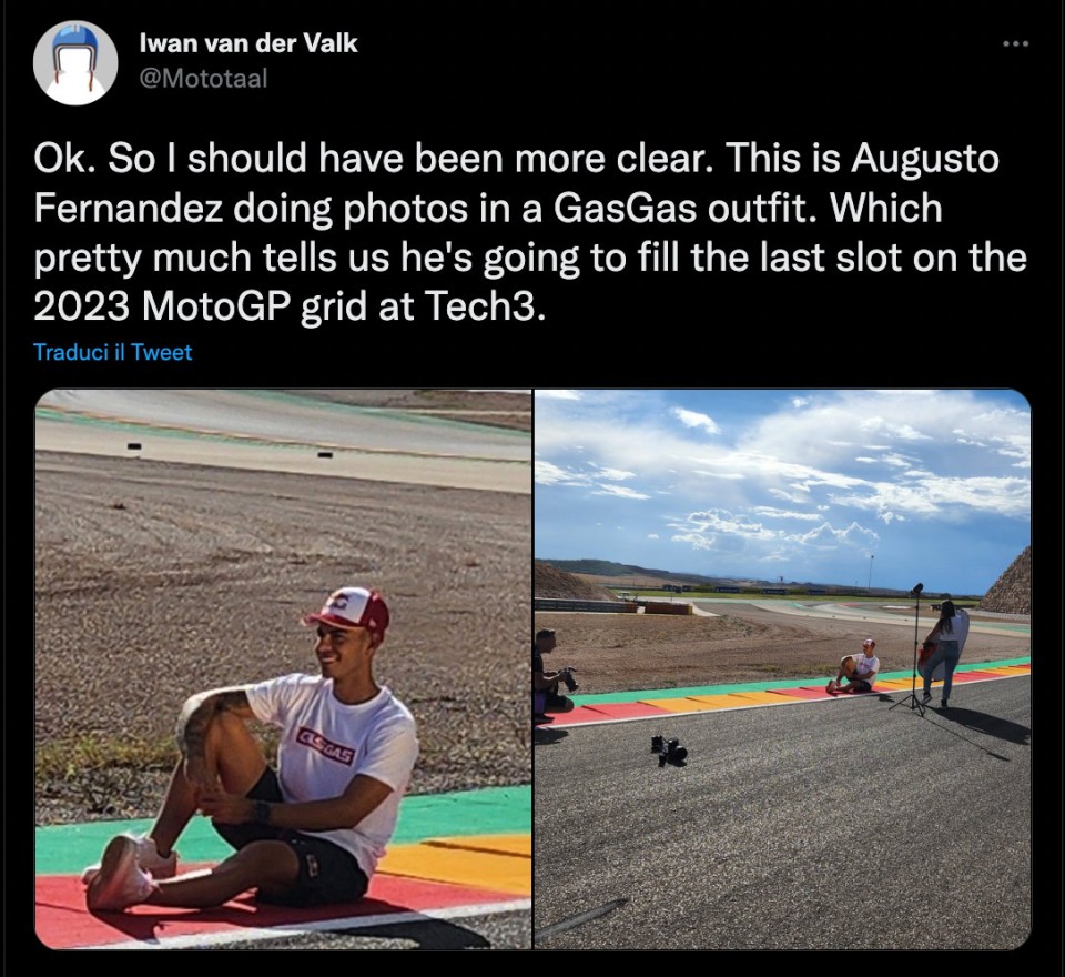 MotoGP: Galeotta fu una foto: Augusto Fernandez con i colori GasGas ad Aragon