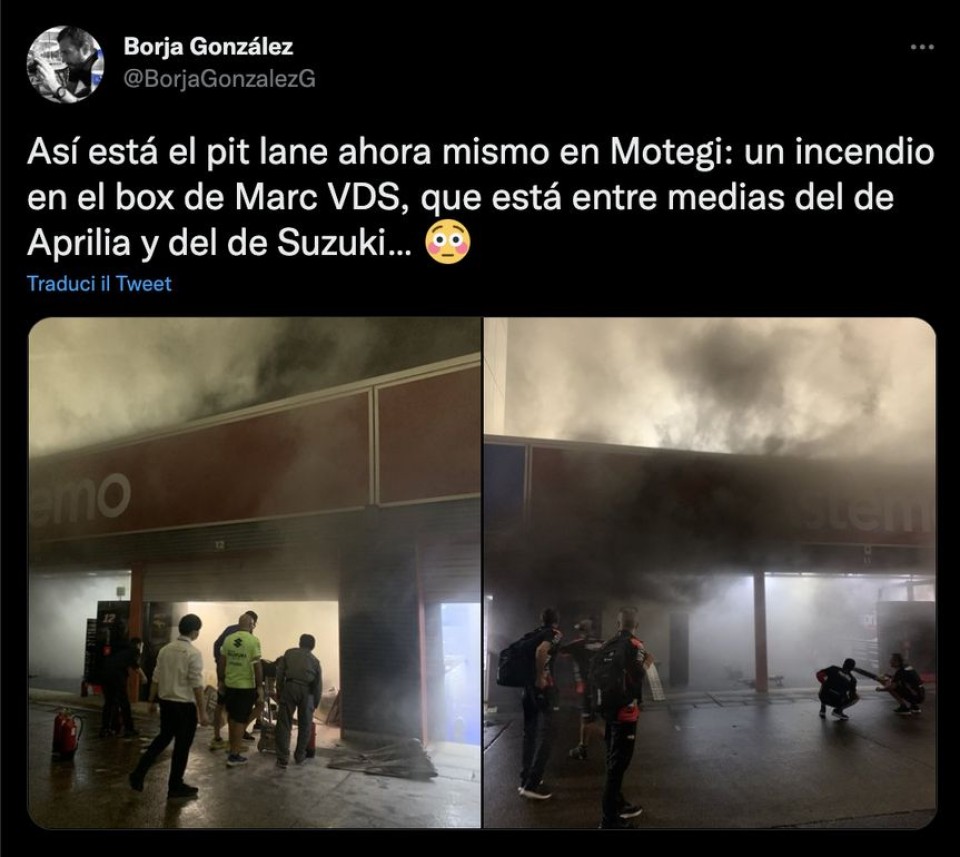 MotoGP: BREAKING NEWS: Fire in Marc VDS team garage in Montegi