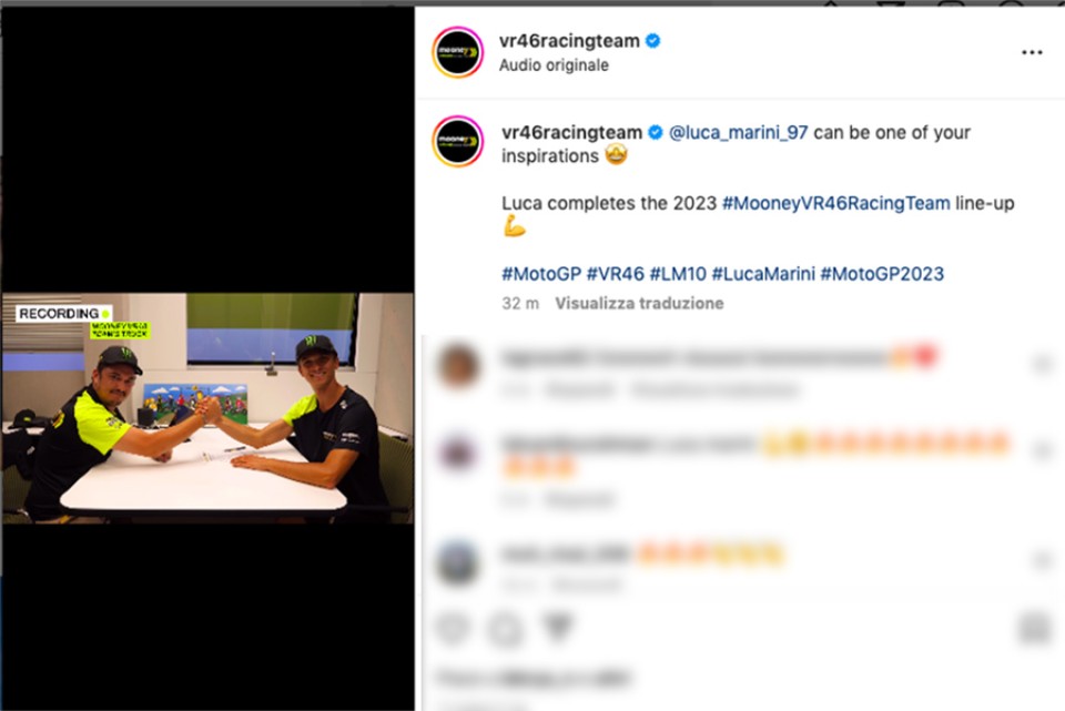 MotoGP: VIDEO - Marini con Mooney VR46 anche nel 2023: la firma con Uccio