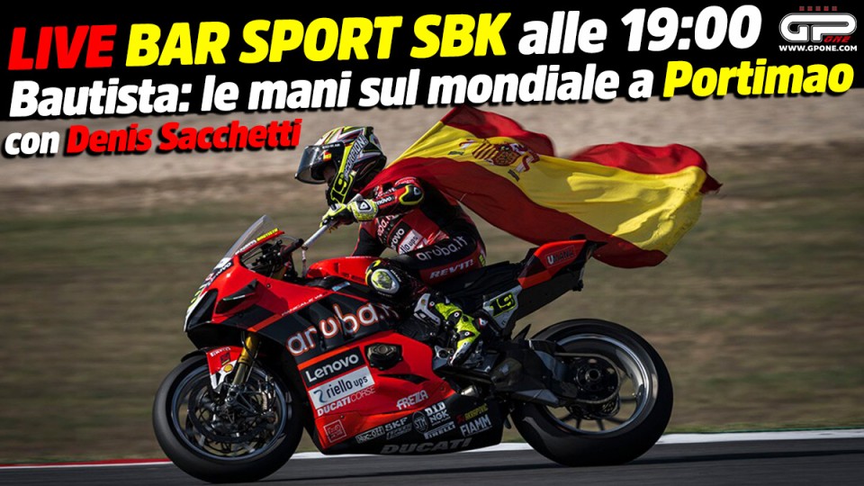 SBK: LIVE Bar Sport SBK alle 19 - Bautista: le mani sul mondiale a Portimao