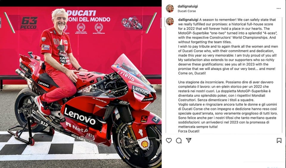 MotoGP: Dall’Igna: “We finished the job, 2022 will remain in our hearts”