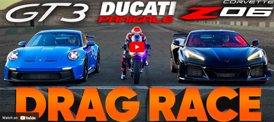 Moto - News: VIDEO -  Ducati Panigale V4 SP2 beats Corvette, Porsche, and Audi in drag race