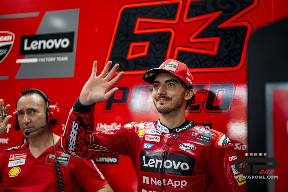 Bagnaia at +23: "Everyone come to Valencia for the Grand Prix!"