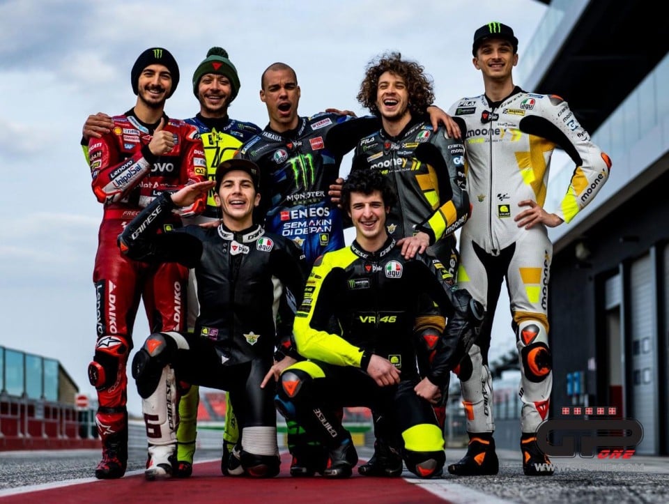 MotoGP: Valentino Rossi and his brothers: group training at Misano