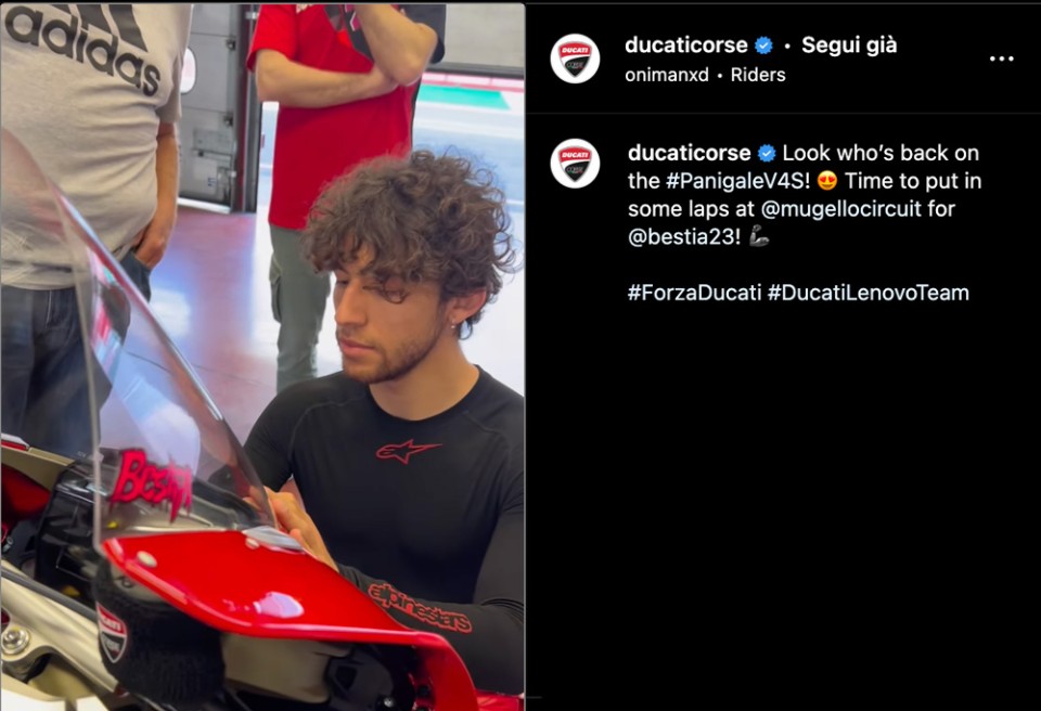 MotoGP: VIDEO - Enea Bastianini è già al Mugello sulla Ducati Panigale V4