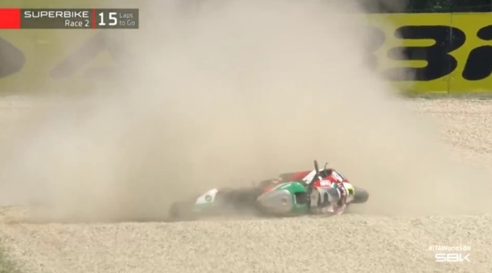 SBK: Imola: ecco il video della caduta di Bautista in Gara 2 al Tamburello