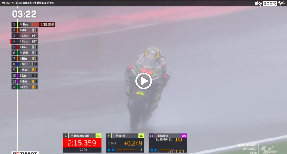MotoGP: VIDEO - Gli highlights delle qualifiche a Silverstone: Bezzecchi in pole