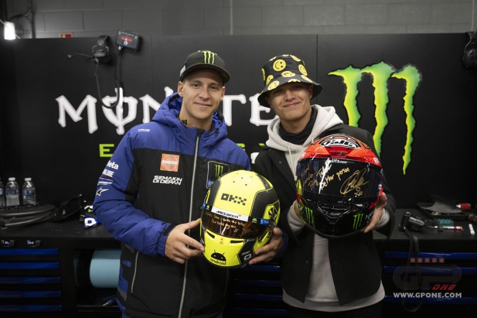 MotoGP: Scambio di caschi tra Fabio Quartararo e Lando Norris a Silverstone