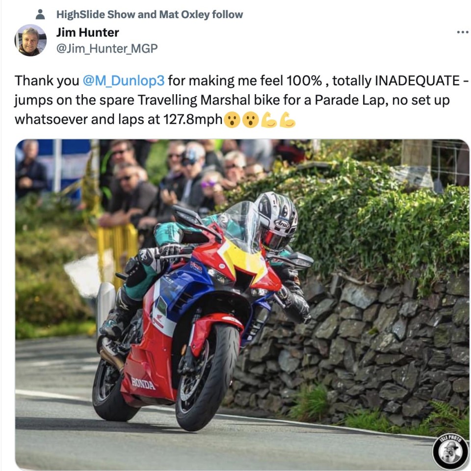 News: Michael Dunlop salta sulla Honda di un Marshal e gira a 206 di media! News: Michael Dunlop salta sulla Honda di un Marshal e gira a 206 di media!
