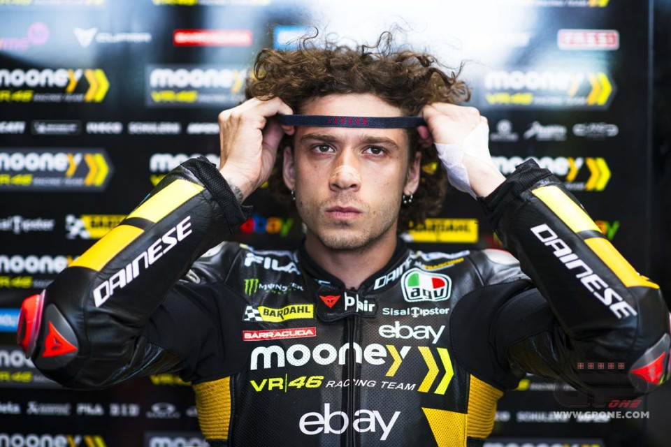 MotoGP: Bezzecchi joked about the crash: "I burnt my ass to try not to hit my arms!"