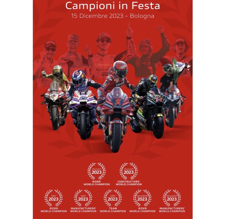 MotoGP: Campioni in festa 2023: a Bologna il 15 Dicembre per celebrare i successi Ducati