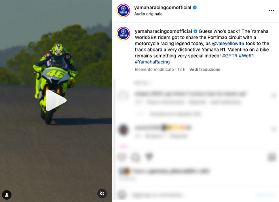 MotoGP: VIDEO - Valentino Rossi sulla Yamaha R1 a Portimao: sempre speciale