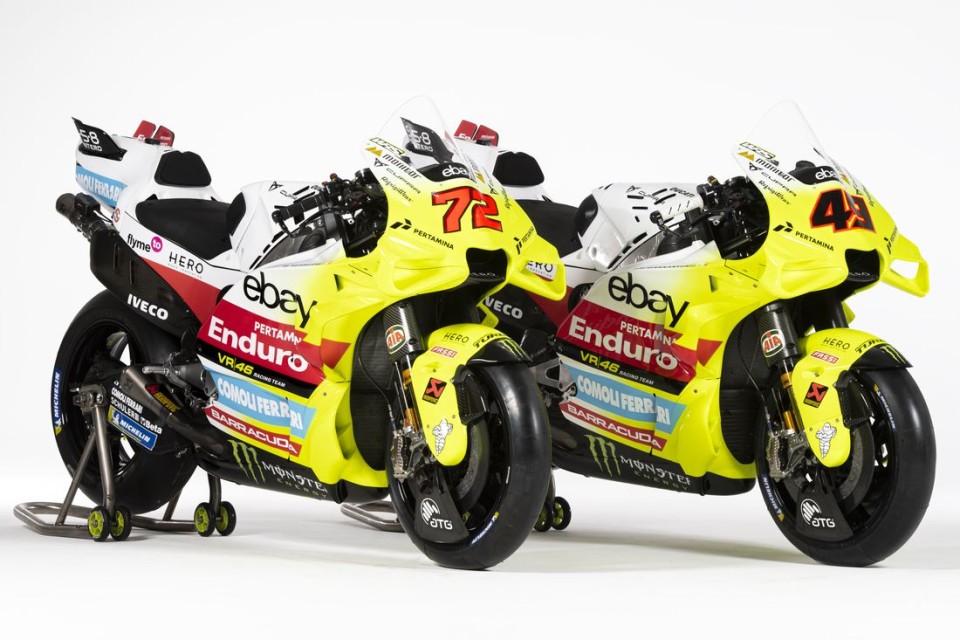 MotoGP: Le Ducati VR46 vestono il 'giallo Valentino': 