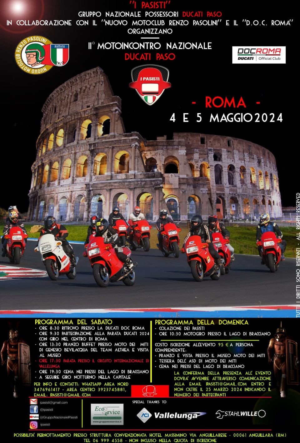 News: Il II° Motoincontro Nazionale Ducati Paso a Roma il 4 e 5 maggio