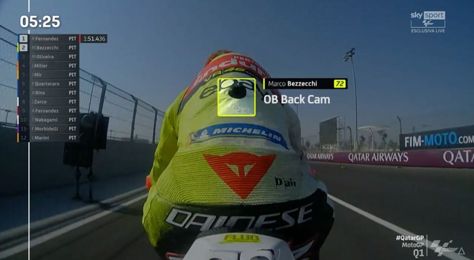 MotoGP: Bezzecchi indossa una 'backcam' sulla schiena: come siamo messi a sicurezza?