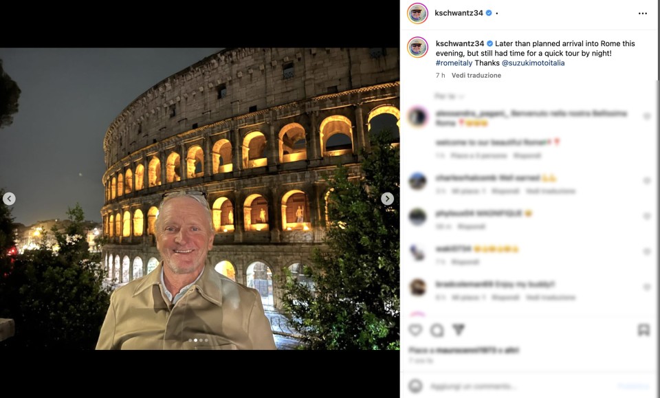 MotoGP: Kevin Schwantz e il Colosseo: il gladiatore torna a Roma