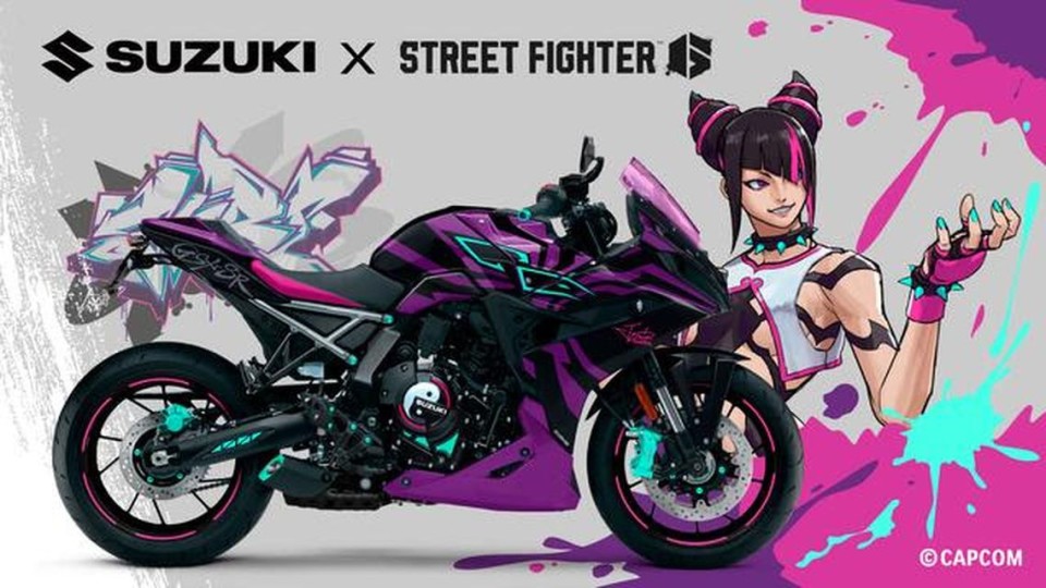 Moto - News: Suzuki GSX-8R Tuned by JURI: la moto ispirata al videogioco “Street Fighter 6”