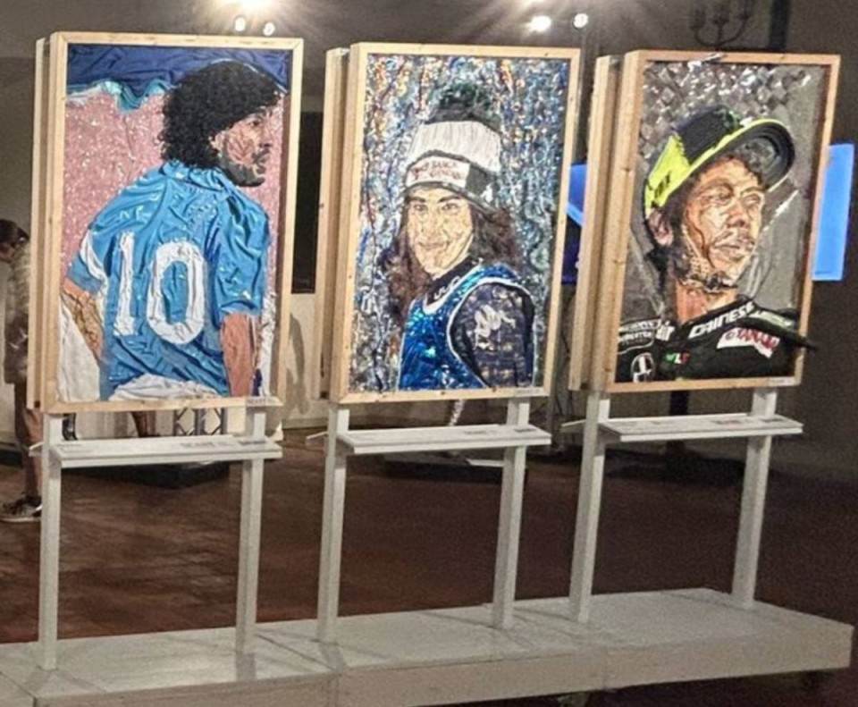 MotoGP: Valentino Rossi turns into a painting made out of garbage