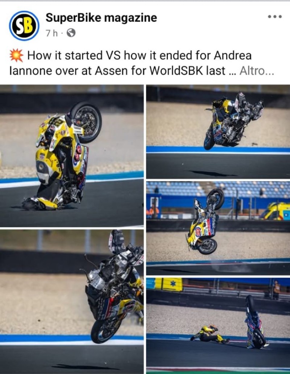 SBK: Andrea Iannone: photos of Saturday's Superpole fall