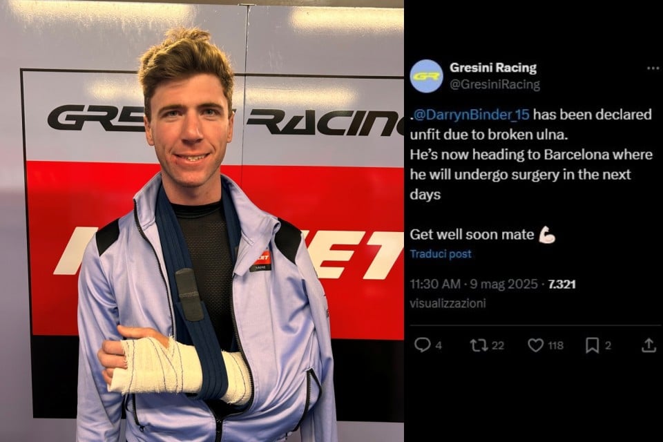 Moto2: GP di Le Mans finito per Darryn Binder: una frattura e una penalizzazione