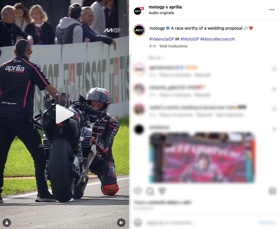 MotoGP: Vuoi sposarmi? Ecco la proposta di Marco Bezzecchi alla RS-GP